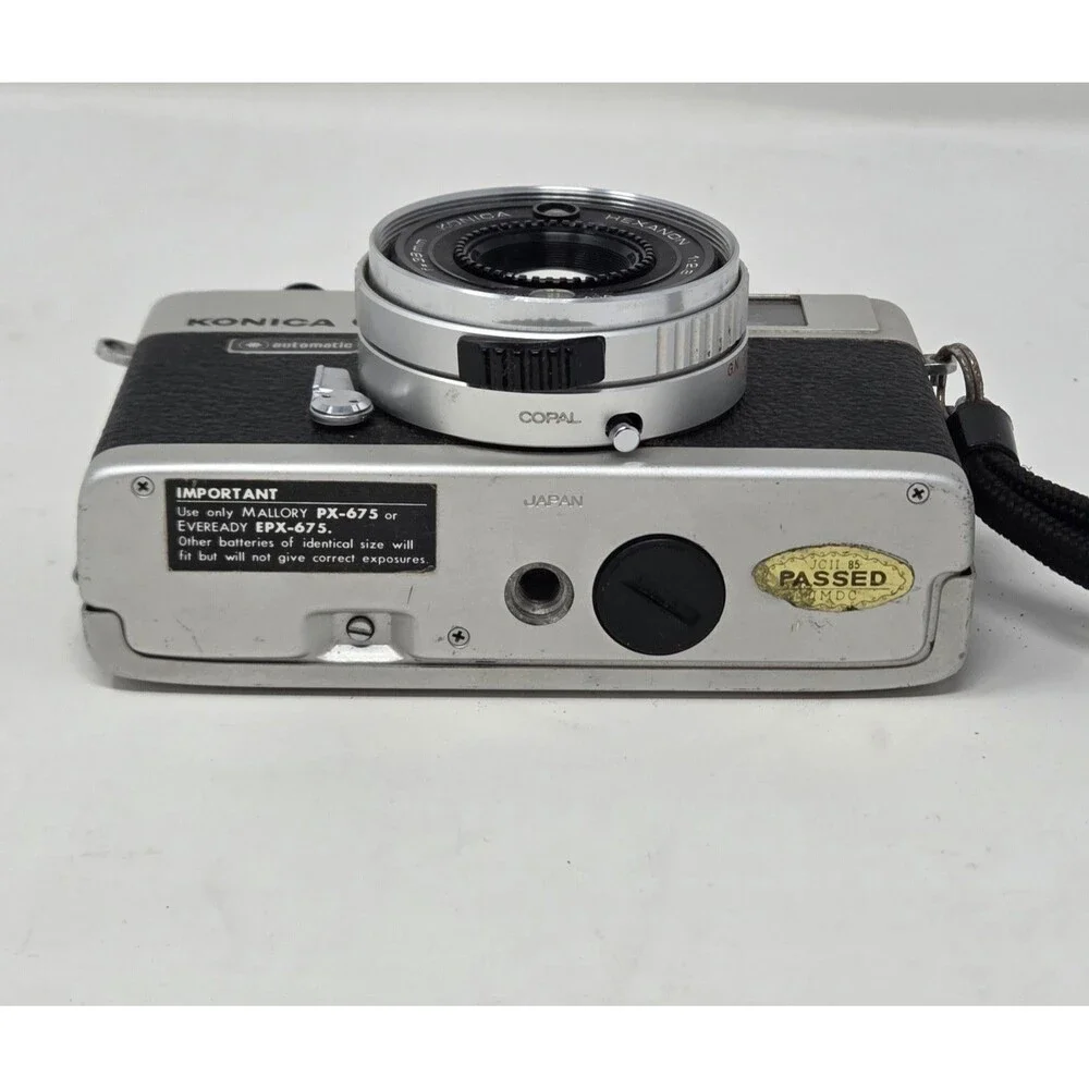 Konica C35 Automatic 35mm Film Camera Hexanon 38mm f/2.8 Shutter Fires Japan